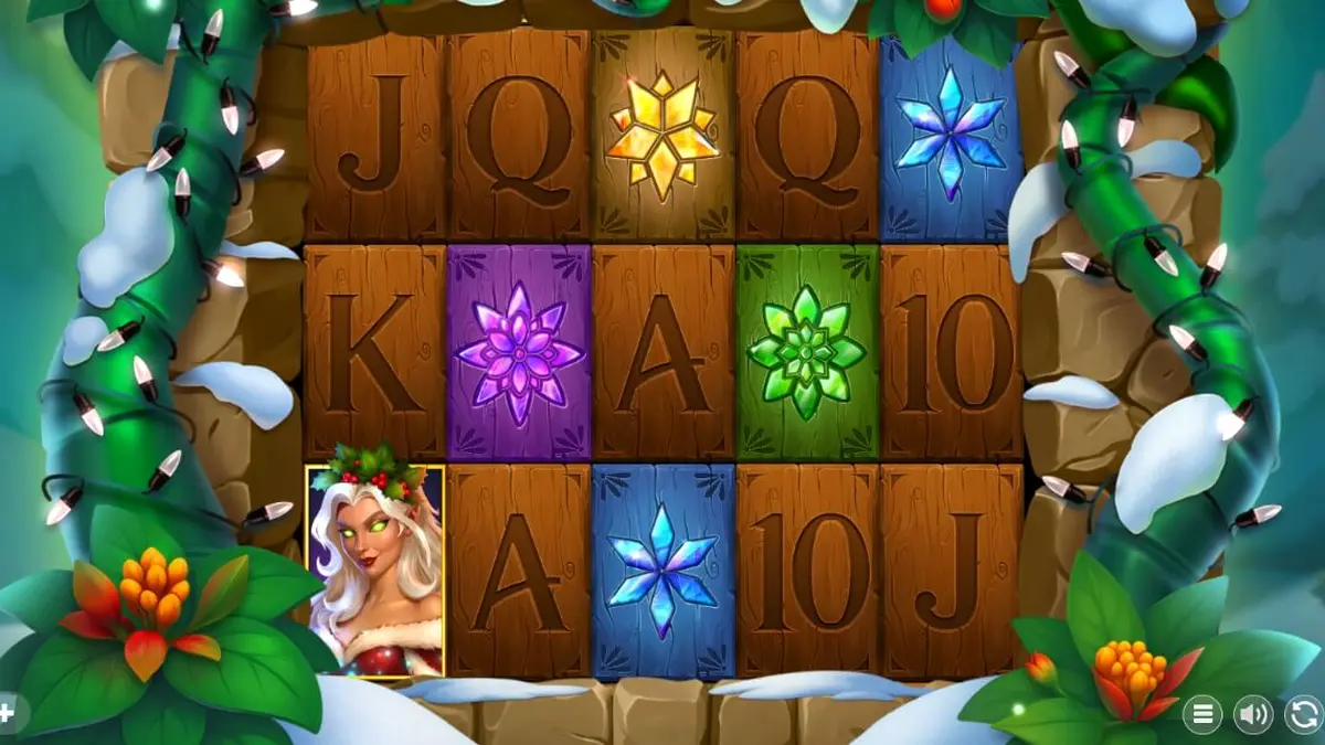 Pemandangan hutan musim dingin yang indah di slot Holly