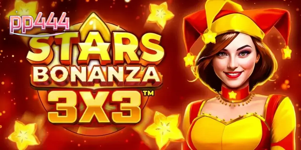 Tampilan visual slot Stars Bonanza 3x3 dengan latar belakang kosmik dan simbol buah klasik.